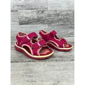 Lands End Girls Pink Sandals Size 9M with Adjustable Velcro Straps